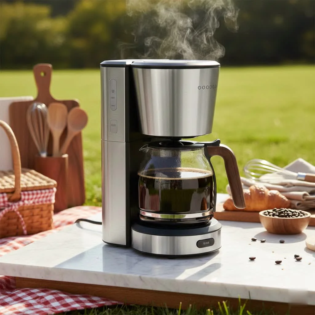 OXO coffee maker brewing a fresh cup