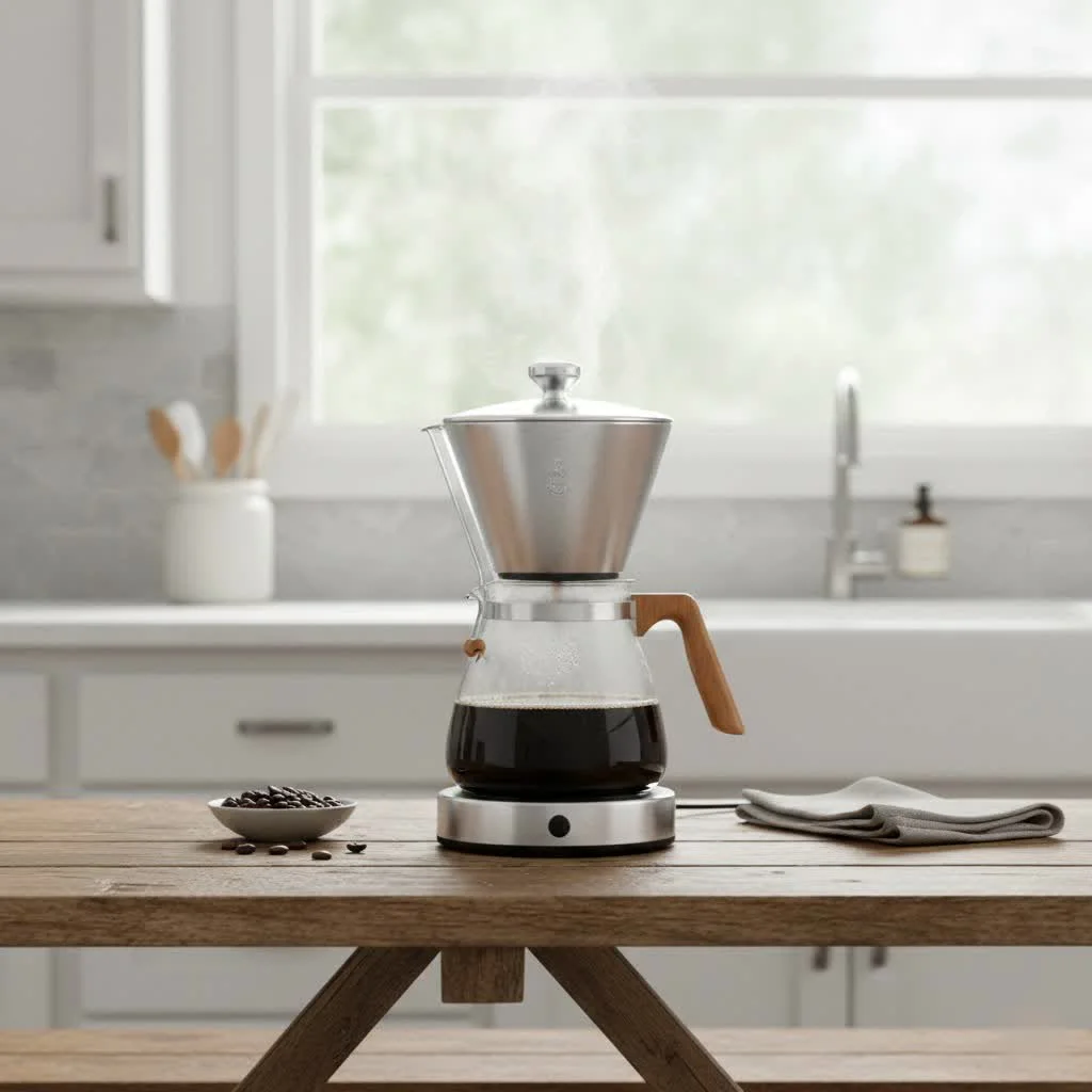 K-Cup coffee maker brewing a fresh cup
