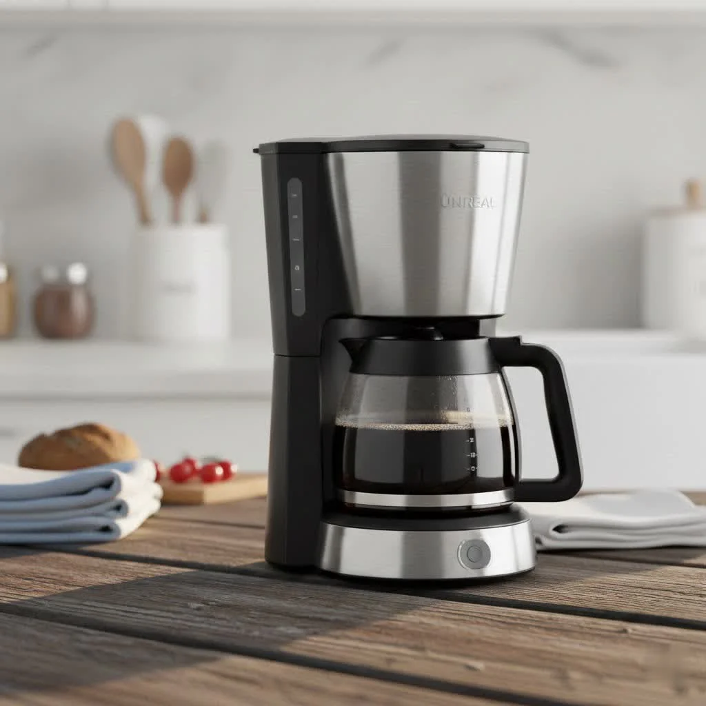 Single brew coffee maker brewing a fresh cup